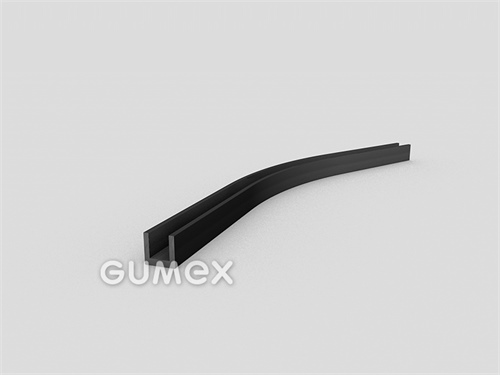 Pryžový profil tvaru "U", 9x9/6mm, 2-proud, 70°ShA, EPDM, -40°C/+100°C, černý